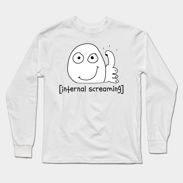 Introvert Meme internal screaming Thumbs Up Dank Meme Long Sleeve T-Shirt by alltheprints